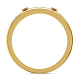 Photo of Mawar 1/10 CT. T.W. Ruby and Diamond Ladies Wedding Band 14K Yellow Gold Vermeil [BT2709YL]