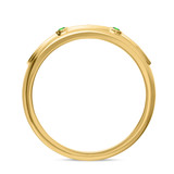 Photo of Ixora 1/7 CT. T.W. Emerald and Diamond Mens Wedding Band 14K Yellow Gold Vermeil [BT2675YM]