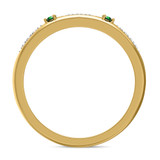Photo of Mawar 1/10 CT. T.W. Emerald and Diamond Ladies Wedding Band 14K Yellow Gold Vermeil [BT2684YL]