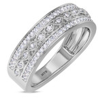 Photo of Pembe 3/8 ct tw. Lab Grown Diamonds Mens Band 14K White Gold Vermeil [BT2765WM]
