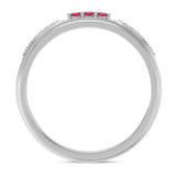 Photo of Diantha 1/5 Carat T.W. Ruby and Diamond Mens Wedding Band 14K White Gold Vermeil [BT2693WM]
