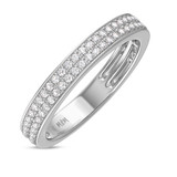 Photo of Chiffon 7/8 ct tw. Lab Grown Diamonds Mens Band 14K White Gold Vermeil [BT2774WM]