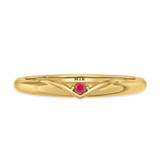 Photo of Neeja 1/20 Carat T.W. Ruby and Diamond Ladies Wedding Band 14K Yellow Gold Vermeil [BT2710YL]