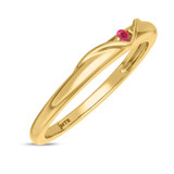 Photo of Neeja 1/20 Carat T.W. Ruby and Diamond Ladies Wedding Band 14K Yellow Gold Vermeil [BT2710YL]