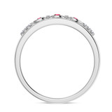 Photo of Kana 1/5 CT. T.W. Ruby and Diamond Mens Wedding Band 14K White Gold Vermeil [BT2702WM]