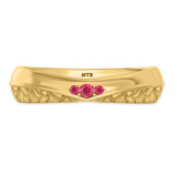 Photo of Neeja 1/8 CT. T.W. Ruby and Diamond Mens Wedding Band 14K Yellow Gold Vermeil [BT2710YM]