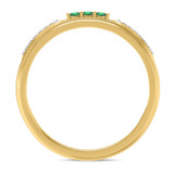 Photo of Diantha 1/5 CT. T.W. Emerald and Diamond Mens Wedding Band 14K Yellow Gold Vermeil [BT2668YM]
