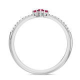 Photo of Abilia 1/5 Carat T.W. Ruby and Diamond Ladies Wedding Band 14K White Gold Vermeil [BT2686WL]