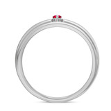 Photo of Abilia 1/10 Carat T.W. Ruby and Diamond Mens Wedding Band 14K White Gold Vermeil [BT2686WM]