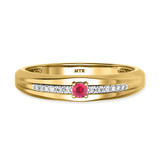 Photo of Erica 1/7 CT. T.W. Ruby and Diamond Mens Wedding Band 14K Yellow Gold Vermeil [BT2694YM]