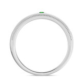 Photo of Evanthe 1/7 Carat T.W. Emerald and Diamond Mens Wedding Band 14K White Gold Vermeil [BT2670WM]