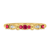 Photo of Garland 1/5 Carat T.W. Ruby and Diamond Ladies Wedding Band 14K Yellow Gold Vermeil [BT2696YL]