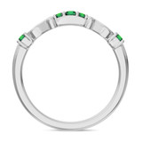 Photo of Garland 1/5 Carat T.W. Emerald and Diamond Ladies Wedding Band 14K White Gold Vermeil [BT2671WL]