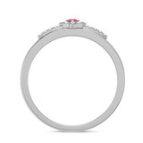 Photo of Lita 1/6 Carat T.W. Ruby and Diamond Mens Wedding Band 14K White Gold Vermeil [BT2705WM]