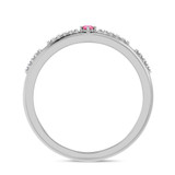 Photo of Bellerose 1/7 Carat T.W. Ruby and Diamond Mens Wedding Band 14K White Gold Vermeil [BT2688WM]
