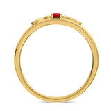 Photo of Garland 1/7 CT. T.W. Ruby and Diamond Mens Wedding Band 14K Yellow Gold Vermeil [BT2696YM]