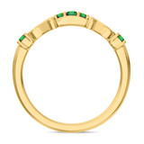 Photo of Garland 1/5 CT. T.W. Emerald and Diamond Ladies Wedding Band 14K Yellow Gold Vermeil [BT2671YL]
