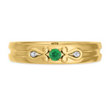 Photo of Garland 1/7 Carat T.W. Emerald and Diamond Mens Wedding Band 14K Yellow Gold Vermeil [BT2671YM]