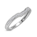 Photo of Bryony 1/8 Carat T.W. Diamond and Diamond Ladies Wedding Band 14K White Gold Vermeil [BT2689WL]