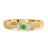 Photo of Bryony 1/5 Carat T.W. Emerald and Diamond Mens Wedding Band 14K Yellow Gold Vermeil [BT2664YM]