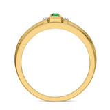 Photo of Bryony 1/5 Carat T.W. Emerald and Diamond Mens Wedding Band 14K Yellow Gold Vermeil [BT2664YM]