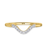 Photo of Holly 1/10 CT. T.W. Diamond and Diamond Ladies Wedding Band 14K Yellow Gold Vermeil [BT2698YL]
