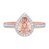 Photo of The Chunky Goddess Collection 5 1/5 CT. T.W. Morganite Pear Solitaire Bridal Set 14K Rose Gold [BT5058RE-C000]