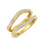 Photo of Enjoy Curves 3 3/8 ct tw. Diamond Emerald Solitaire Bridal Set 14K Yellow Solid Gold [BT5053YL]