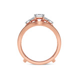 Photo of Enjoy Curves 3 3/8 ct tw. Diamond Emerald Solitaire Bridal Set 14K Rose Solid Gold [BR5053R-E123]