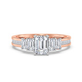 Photo of Enjoy Curves 3 3/8 ct tw. Diamond Emerald Solitaire Bridal Set 14K Rose Solid Gold [BT5053RE-E123]