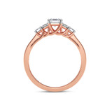 Photo of Enjoy Curves 3 3/8 ct tw. Diamond Emerald Solitaire Bridal Set 14K Rose Solid Gold [BT5053RE-E123]