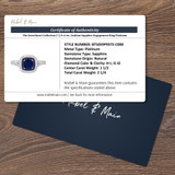 The Chasi Collection 2 1/4 ct tw. Sapphire Cushion Solitaire Engagement Ring 950 Platinum