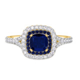 Photo of The Chasi Collection 2 1/4 ct tw. Sapphire Cushion Solitaire Engagement Ring 14K Yellow Gold [BT5059YE-C000]