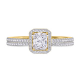 Photo of Shot Diva Collection Carter 1 3/8 CT. T.W. Radiant Solitaire Bridal Set 14K Yellow Gold [BR5060Y-J095]