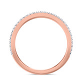 Photo of Shot Diva Collection Morganite 3 1/5 ct tw. Lab Grown Diamond Oval Solitaire Bridal Set 14K Rose Gold [BT5902RL]