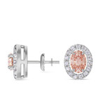Photo of Shot Diva Collection Morganite 1 1/4 Carat T.W. Diamond Earring 14K White Gold [SE5050W-C000]