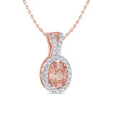 Photo of Shot Diva Collection Morganite 1 1/2 Carat T.W. Pendant 14K Rose Gold [SP5050R-C000]