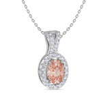 Photo of Shot Diva Collection Morganite 1 1/2 CT. T.W. Pendant 14K White Gold [SP5050W-C000]