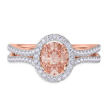 Photo of Shot Diva Collection Morganite 2 7/8 ct tw. Lab Grown Morganite Oval Solitaire Engagement Ring 14K Rose Gold [BT5902RE-C000]