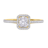 Photo of Shot Diva Collection Carter 1 1/4 ct tw. Lab Grown Diamond Radiant Solitaire Engagement Ring 14K Yellow Gold [BT5904YE-Z095]