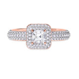 Photo of Shot Diva Collection Victorious 2 2/3 CT. T.W. Asscher Solitaire Bridal Set 14K Rose Gold [BT5051RE-S095]