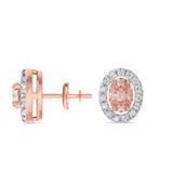 Photo of Shot Diva Collection Morganite 1/4 Carat T.W. Lab Grown Diamond Solitaire Earring 14K Rose Gold [SE5902R-C000]