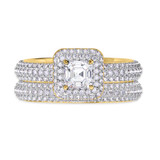 Photo of Shot Diva Collection Victorious 2 2/3 CT. T.W. Asscher Solitaire Bridal Set 14K Yellow Gold [BR5051Y-S095]