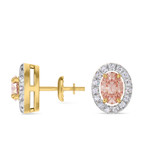 Photo of Shot Diva Collection Morganite 1/4 Carat T.W. Lab Grown Diamond Solitaire Earring 14K Yellow Gold [SE5902Y-C000]