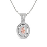 Photo of Shot Diva Collection Morganite 1/4 Carat T.W. Lab Grown Diamond Solitaire Pendant 14K White Gold [SP5902W-C000]