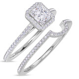Photo of Shot Diva Collection Carter 1 1/2 ct tw. Lab Grown Diamond Radiant Solitaire Bridal Set 950 Platinum [BR5904P-Z095]