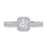 Photo of Shot Diva Collection Carter 1 3/8 CT. T.W. Radiant Solitaire Bridal Set 14K White Gold [BR5060W-J095]