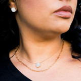 Photo of Kimberly D. 1/4 CT. T.W. Natural Diamond Round Cluster Necklace 10K White Solid Gold [NK5813W]