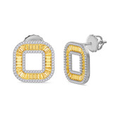 Photo of The Yellow Flair Collection 2/3 Carat T.W. Diamond Earring 14K White Gold [CE5847W]