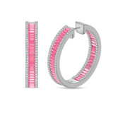Photo of The Pink Flair Collection 7/8 CT. T.W. Diamond Earring 14K White Gold [CE5845W]